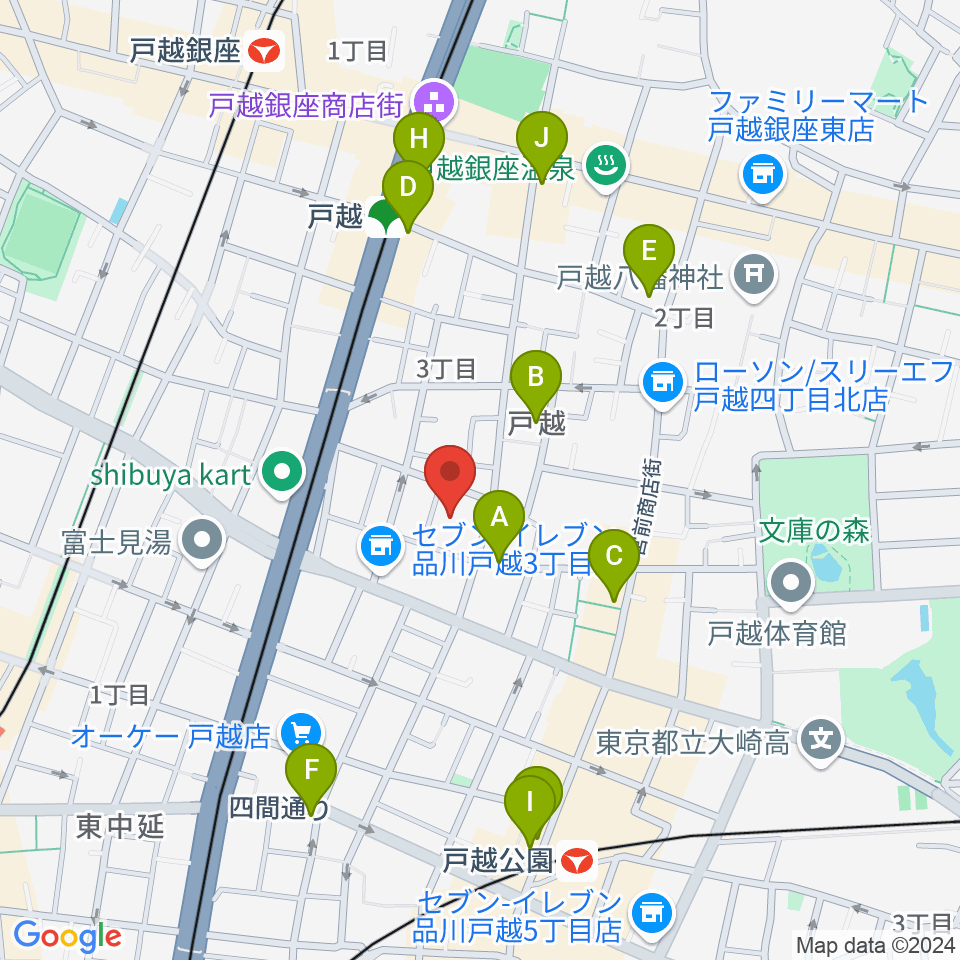 スズキ・メソード トゥインクル音楽院周辺のカフェ一覧地図