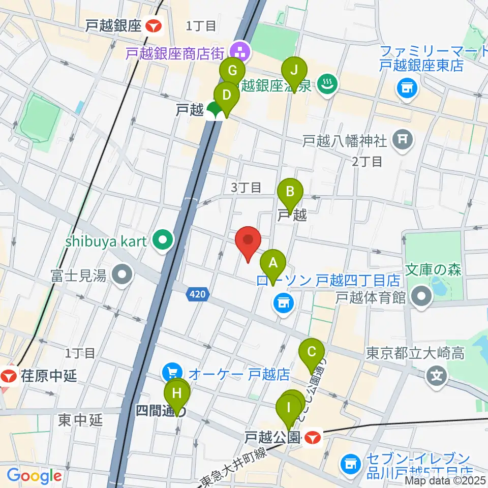 スズキ・メソード トゥインクル音楽院周辺のカフェ一覧地図