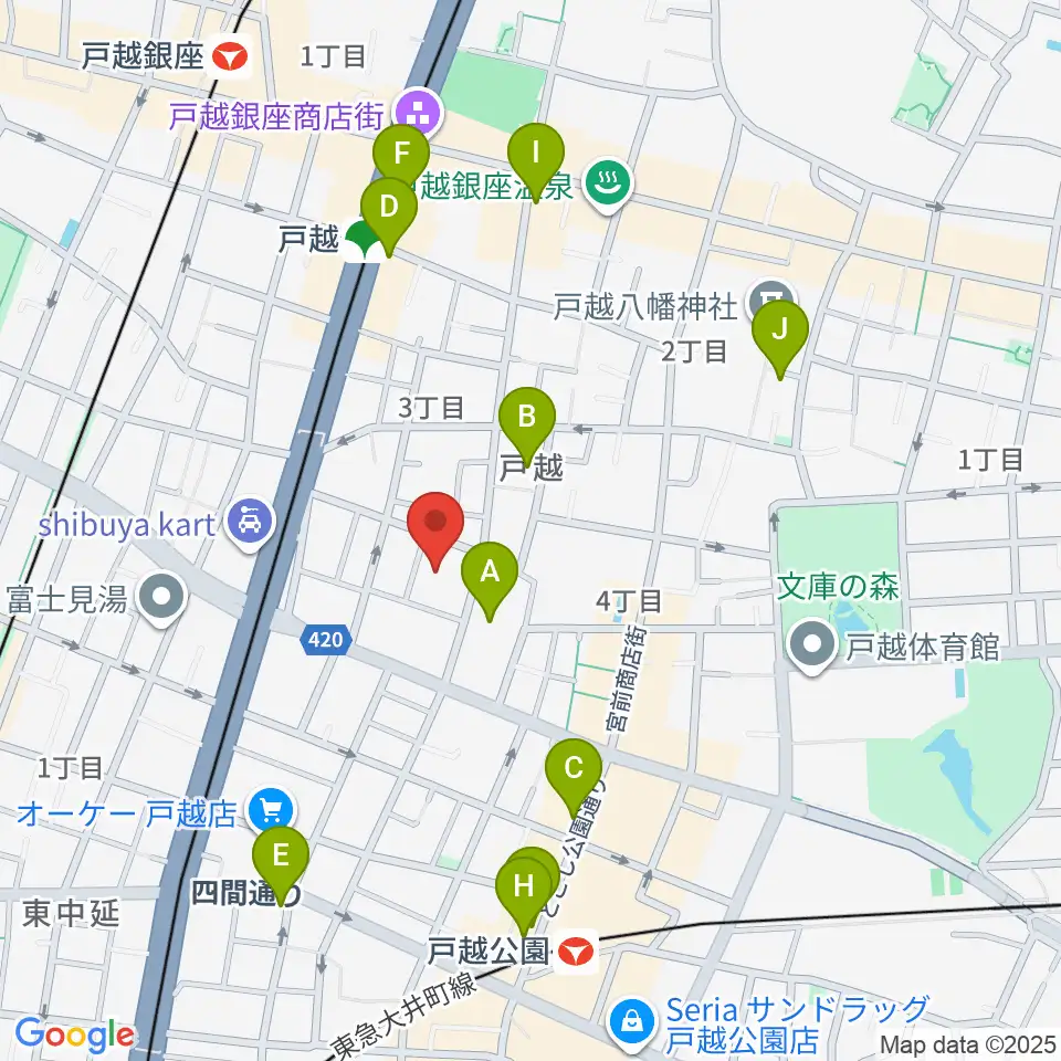 スズキ・メソード トゥインクル音楽院周辺のカフェ一覧地図