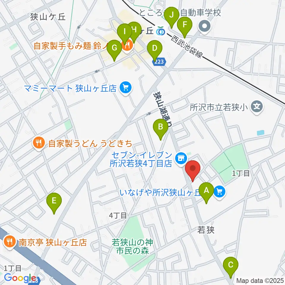 大久保ヴァイオリン工房周辺のカフェ一覧地図