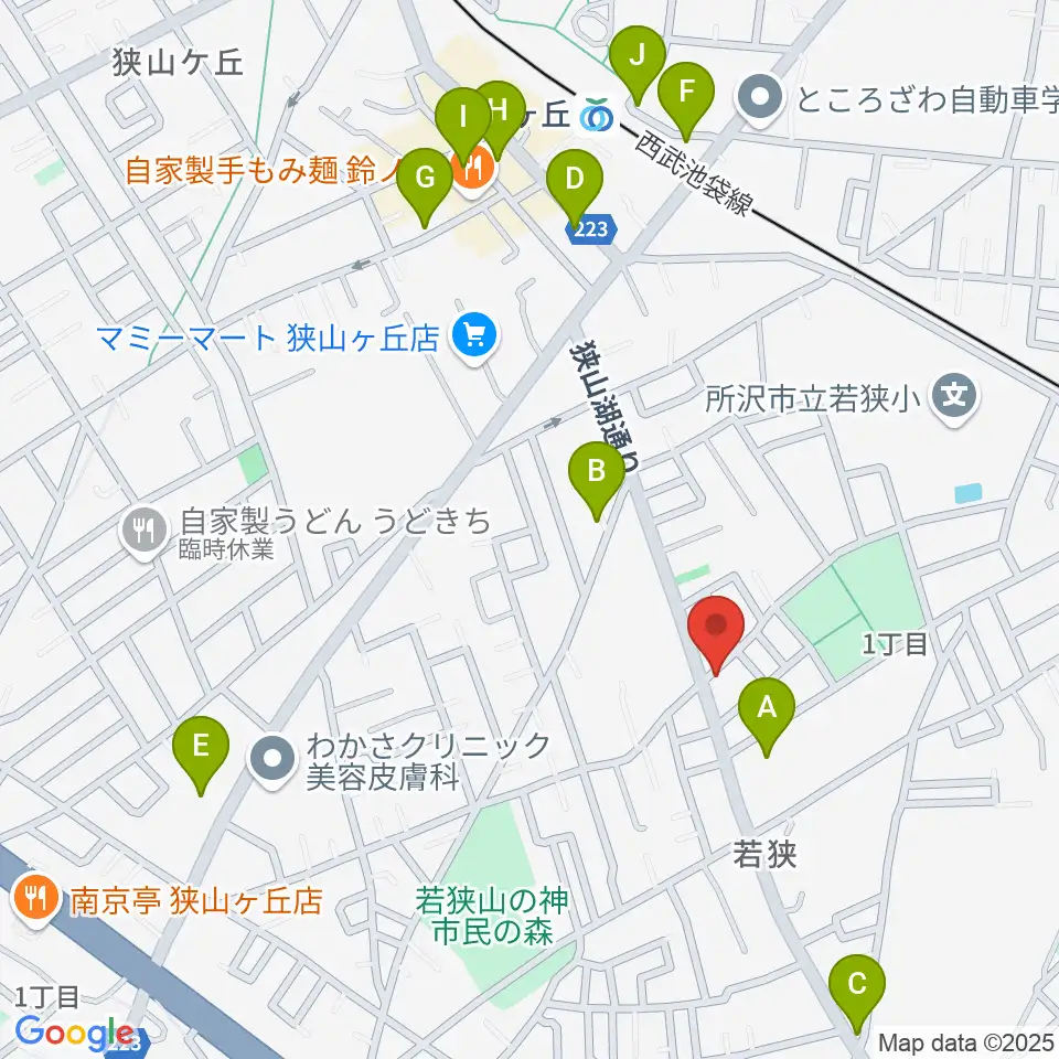 大久保ヴァイオリン工房周辺のカフェ一覧地図