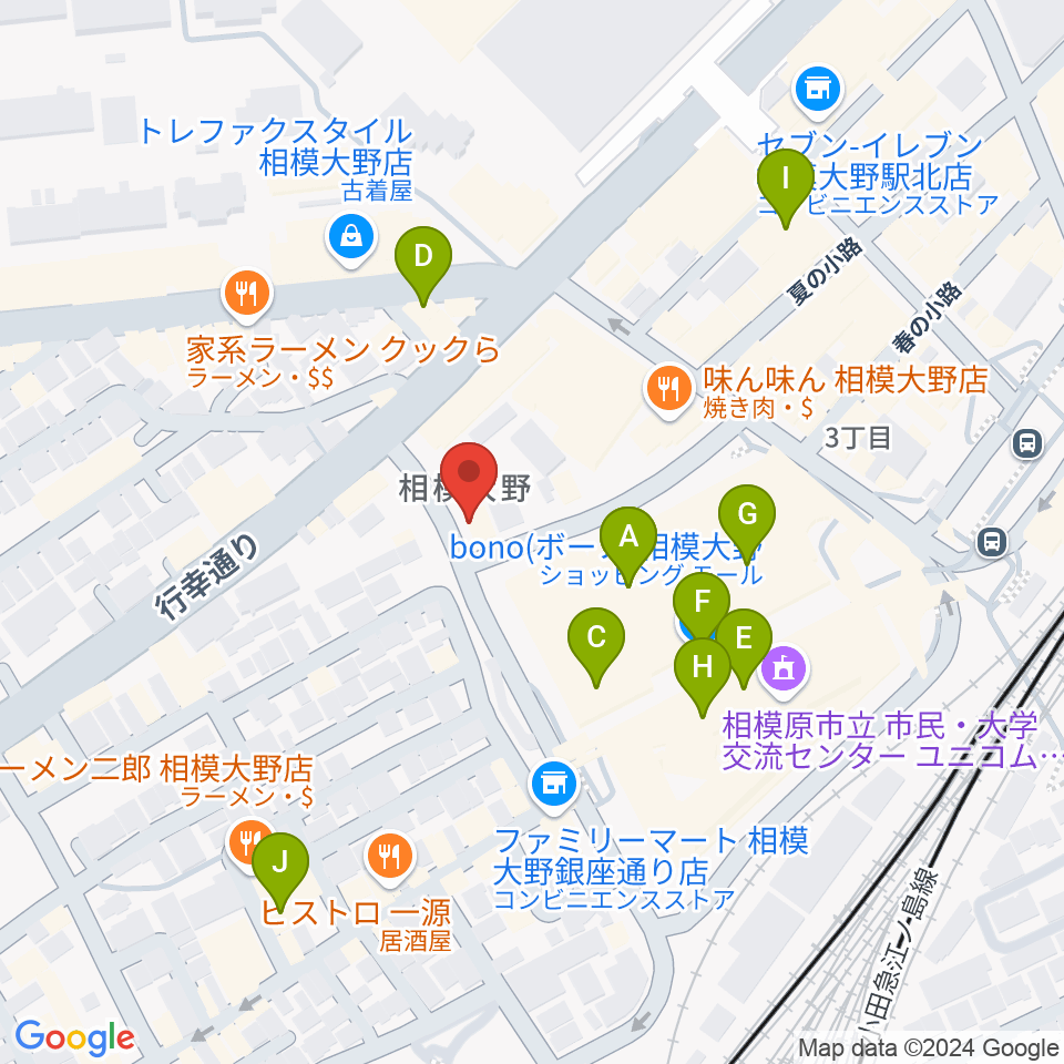 弦楽器タニカワ周辺のカフェ一覧地図