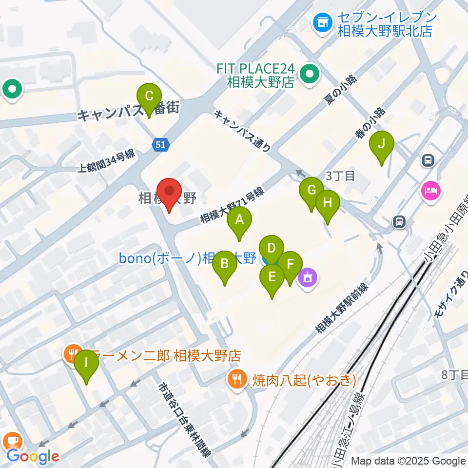 弦楽器タニカワ周辺のカフェ一覧地図