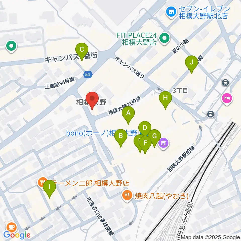 弦楽器タニカワ周辺のカフェ一覧地図