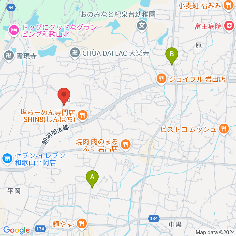 福田ヴァイオリン＆チェロ教室周辺のカフェ一覧地図