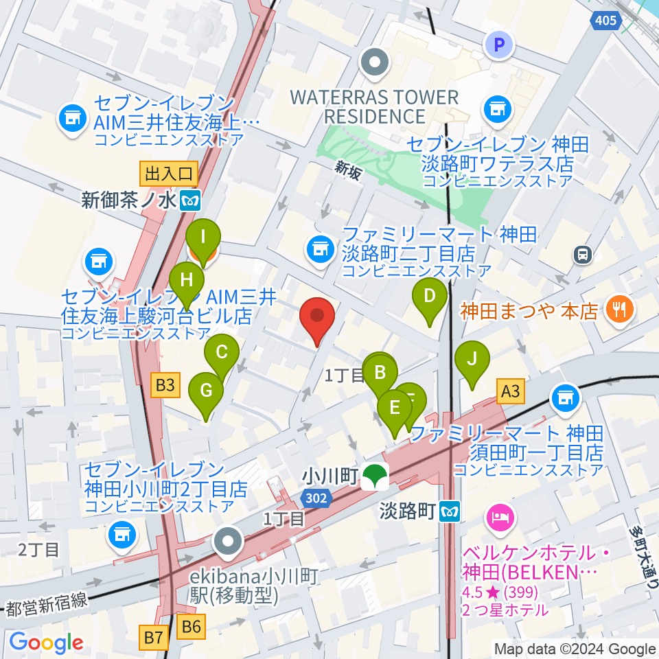 コチャバンバ東京店周辺のカフェ一覧地図