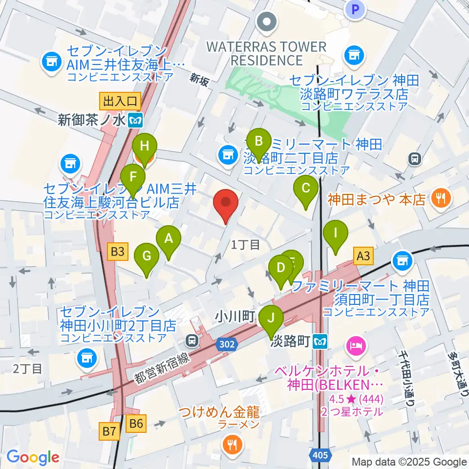 コチャバンバ東京店周辺のカフェ一覧地図