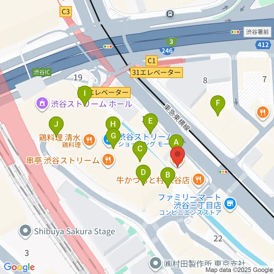 イケベリユースギターズ周辺のカフェ一覧地図
