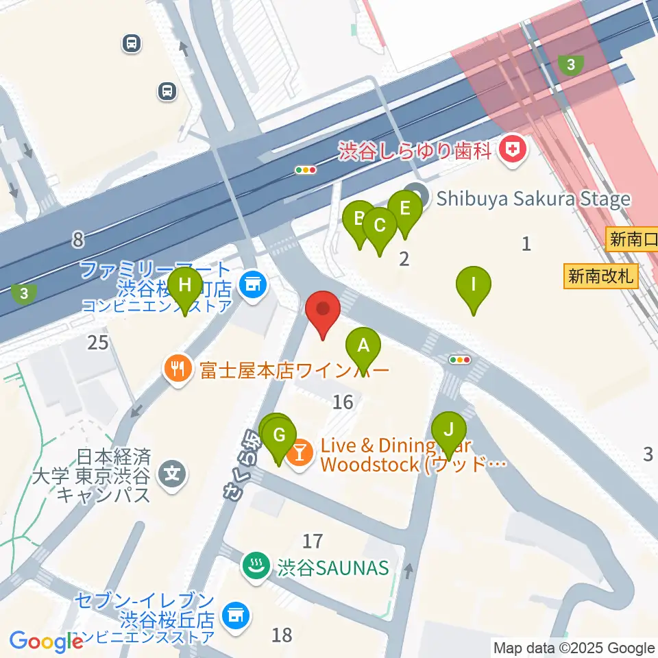 イケベ楽器店ベースコレクション周辺のカフェ一覧地図
