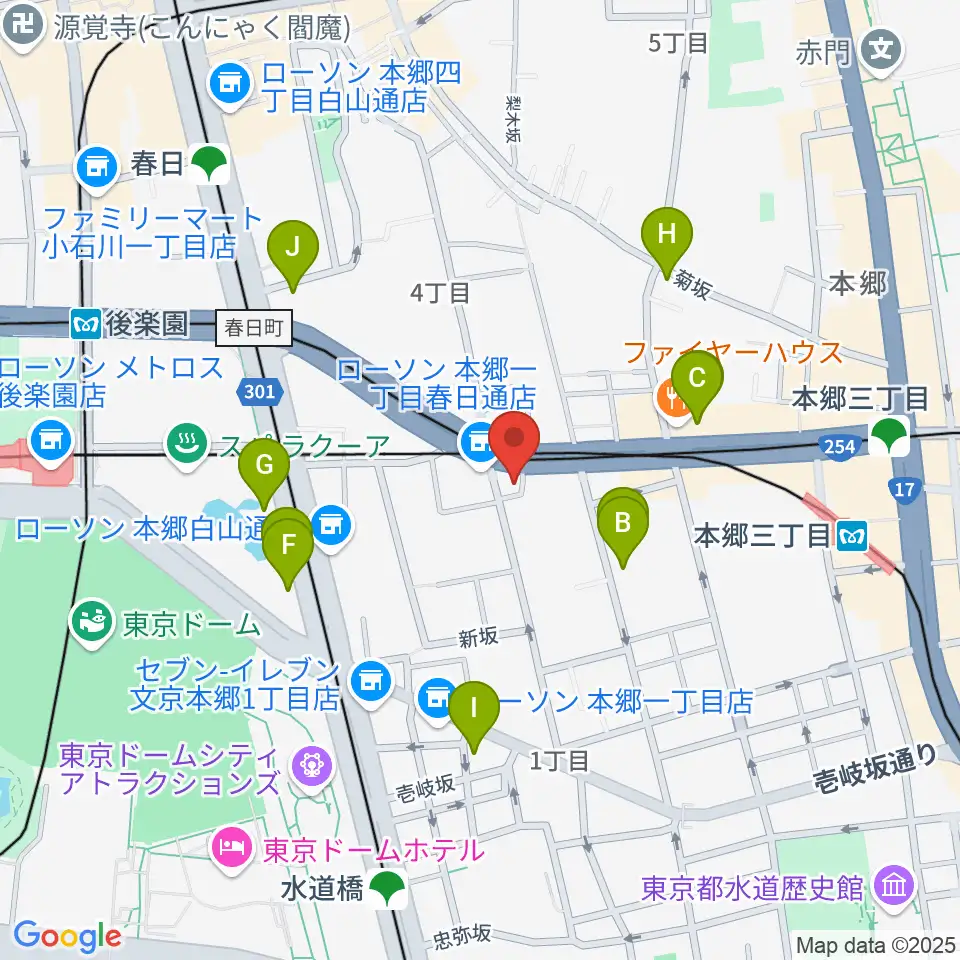 アカデミア・ミュージック周辺のカフェ一覧地図