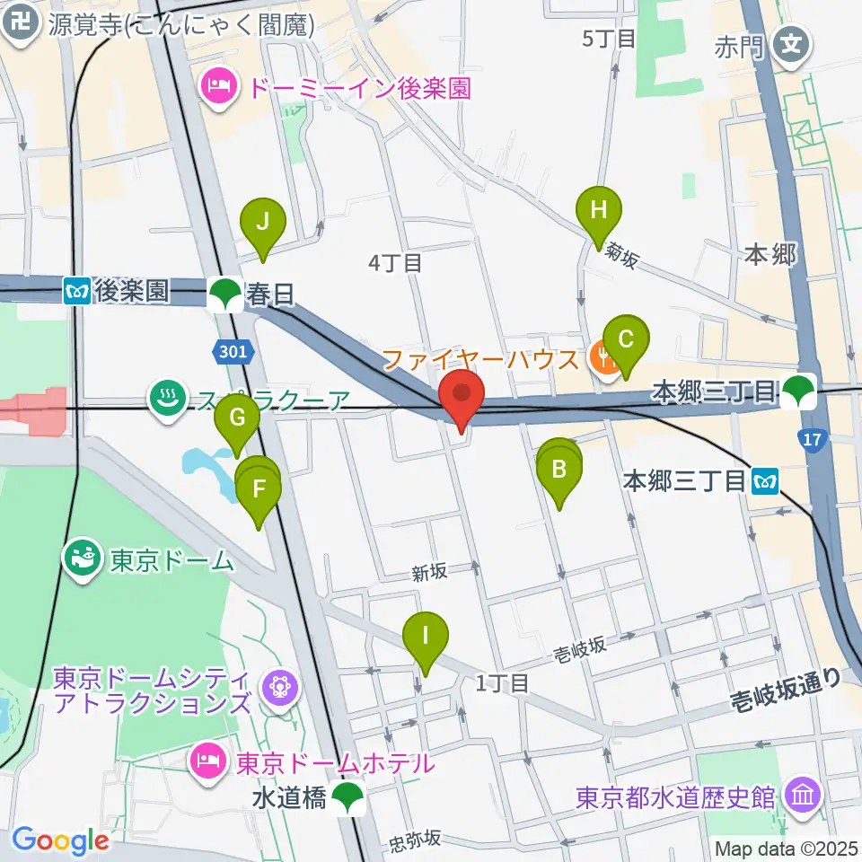 アカデミア・ミュージック周辺のカフェ一覧地図