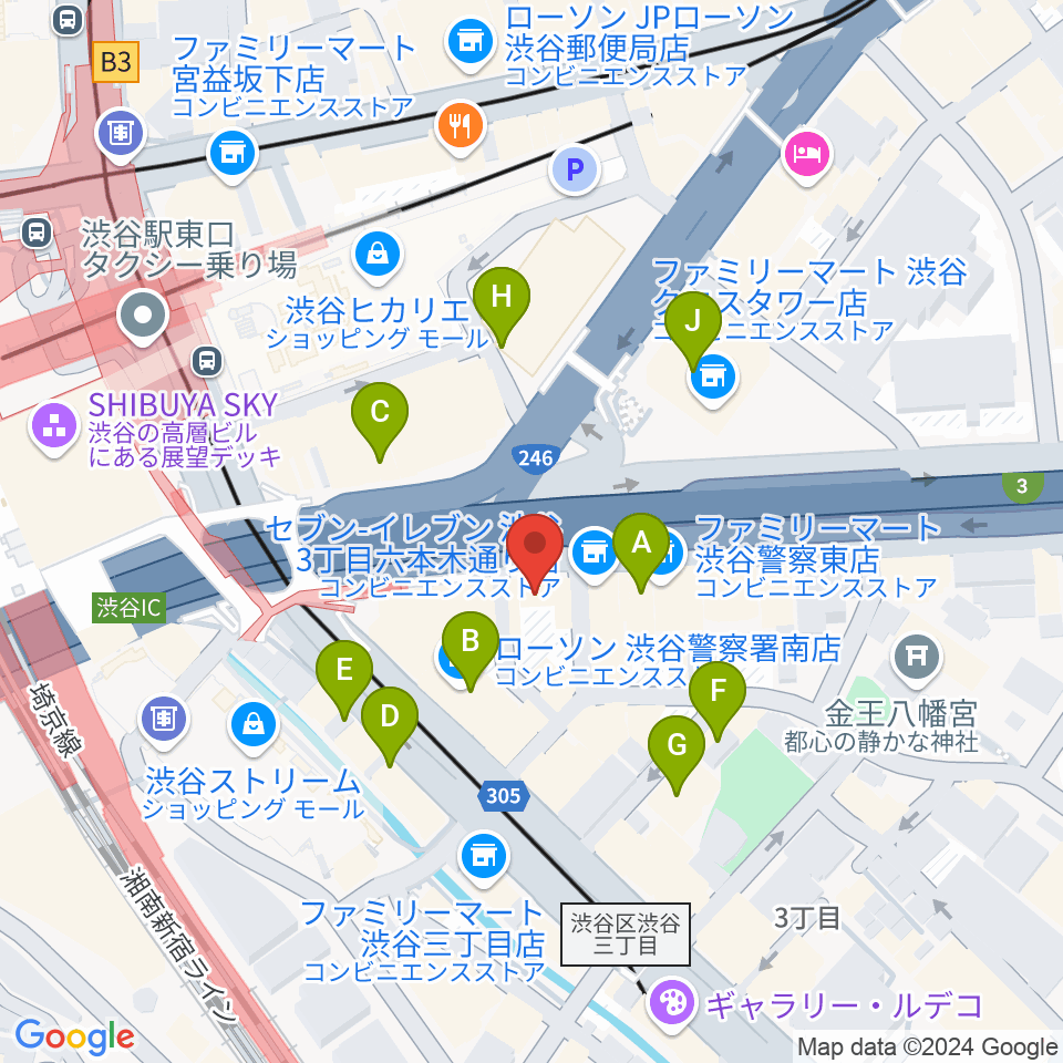 イケベ楽器店ウインドブロス周辺のカフェ一覧地図