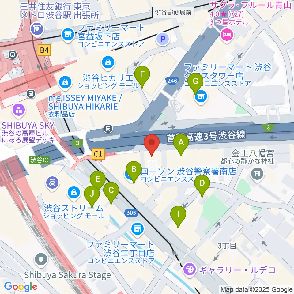 イケベ楽器店ウインドブロス周辺のカフェ一覧地図
