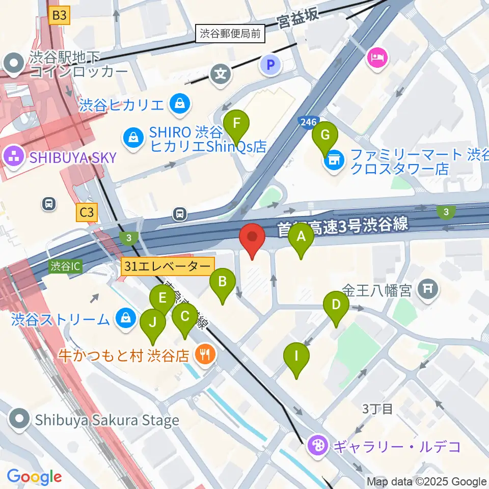 イケベ楽器店ウインドブロス周辺のカフェ一覧地図