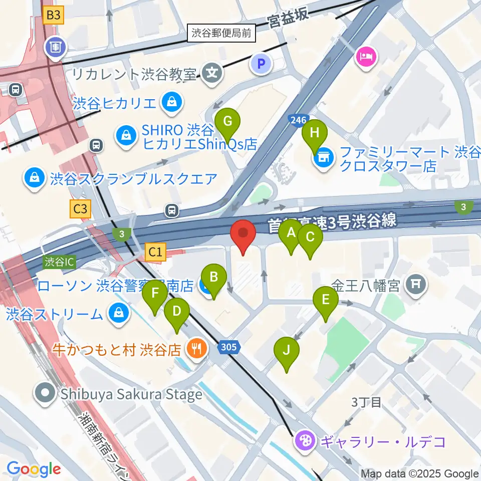 イケベ楽器店ウインドブロス周辺のカフェ一覧地図