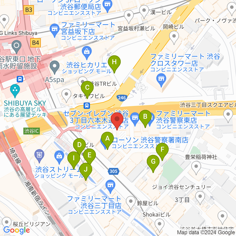 イケベ楽器店トランペットステーション周辺のカフェ一覧地図