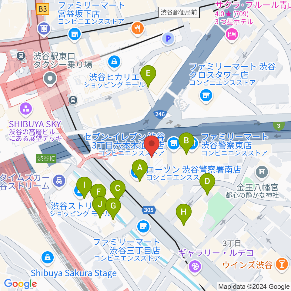 イケベ楽器店トランペットステーション周辺のカフェ一覧地図