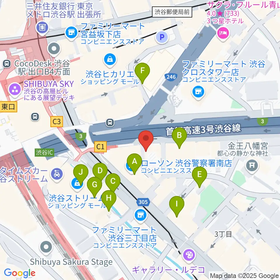 イケベ楽器店トランペットステーション周辺のカフェ一覧地図