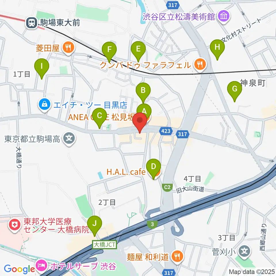 STUDIO SEEZE周辺のカフェ一覧地図
