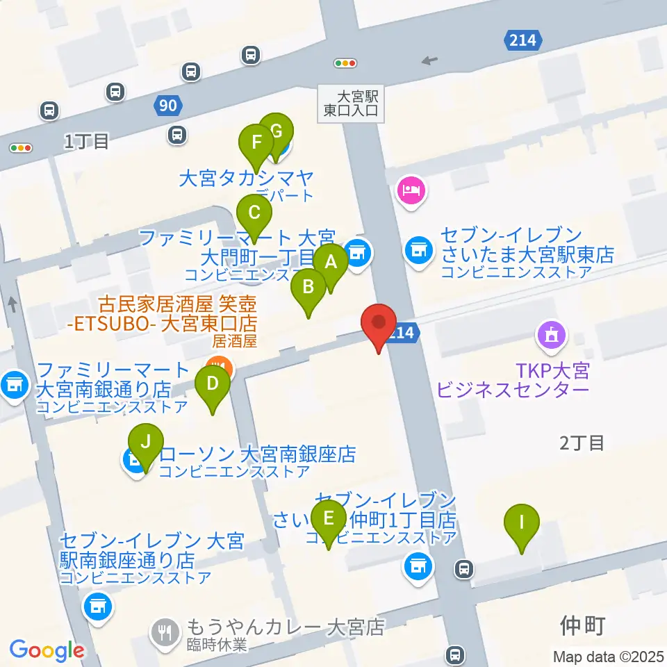 クレアーレ大宮周辺のカフェ一覧地図