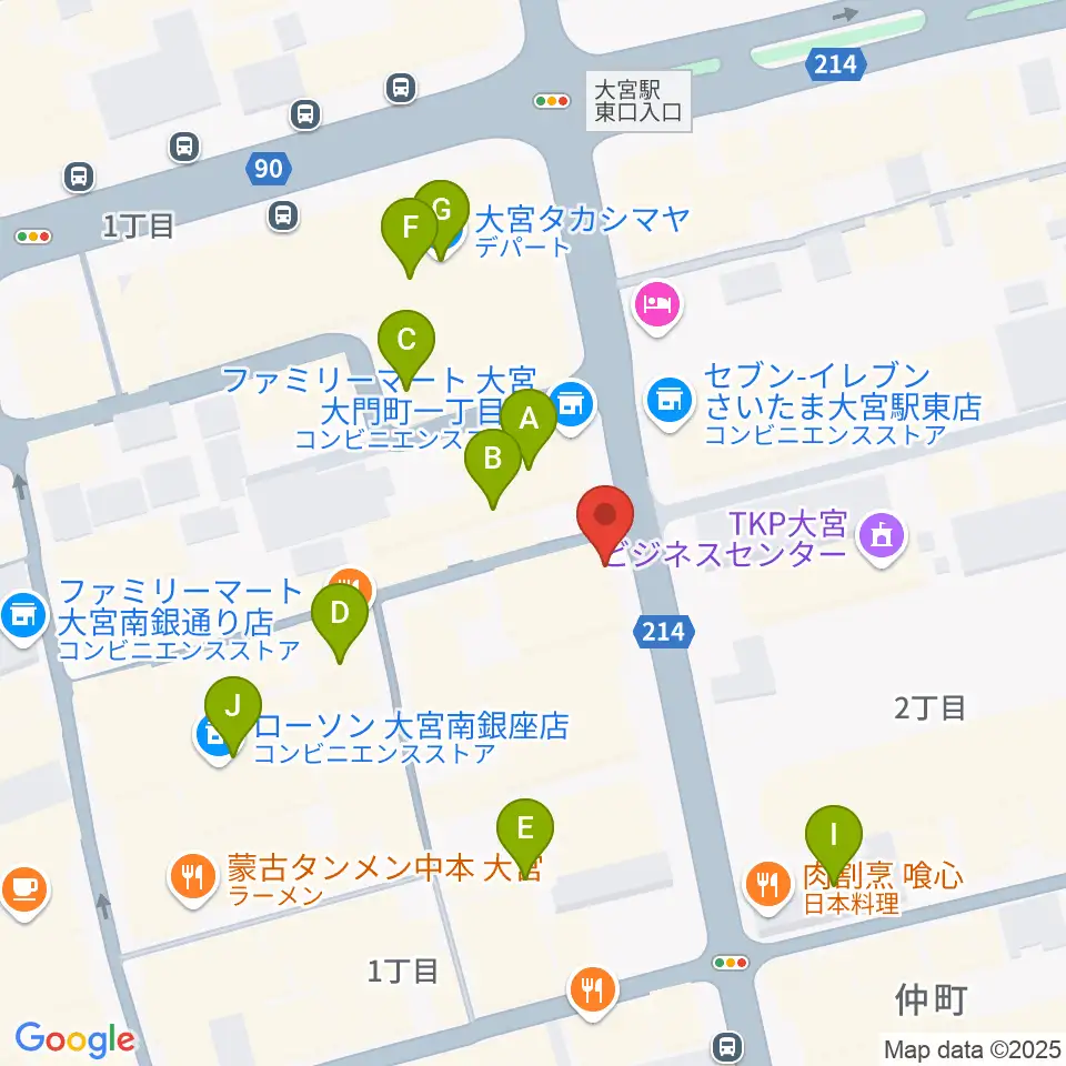 クレアーレ大宮周辺のカフェ一覧地図