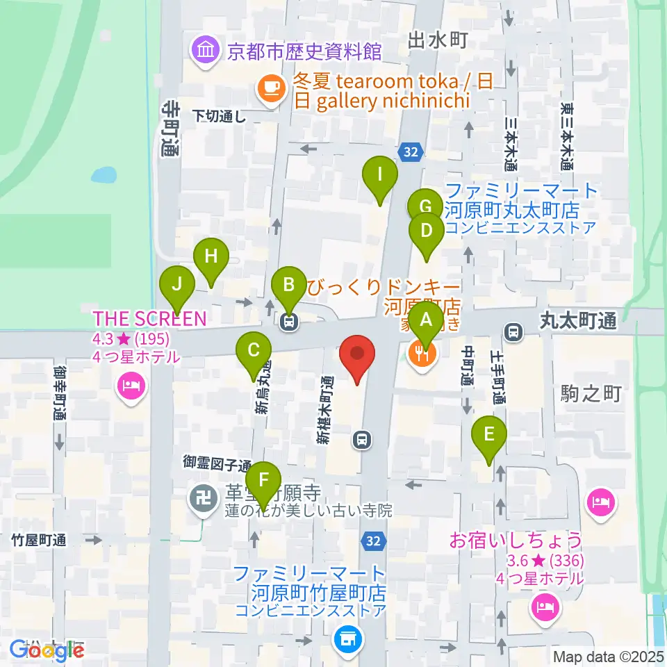ティンカーベルミュージックスクール周辺のカフェ一覧地図