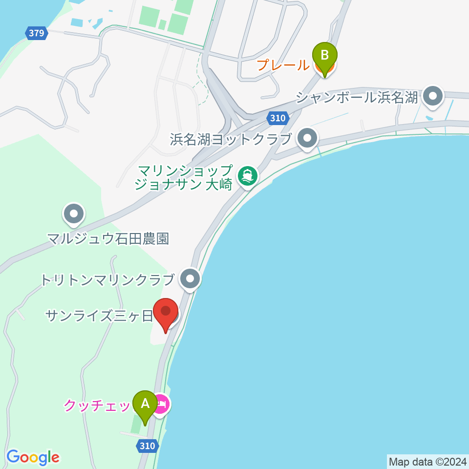 浜名湖WATTS周辺のカフェ一覧地図