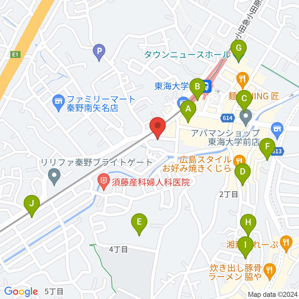 HiP-Sound秦野本店 音楽教室周辺のカフェ一覧地図