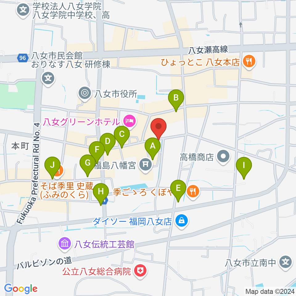 志げとみ楽器店周辺のカフェ一覧地図