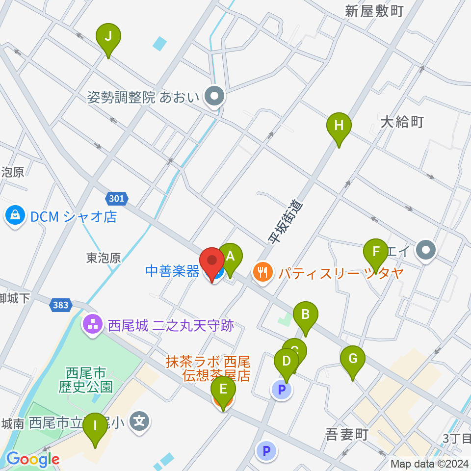 中善ミュージック＆アートスクール周辺のカフェ一覧地図