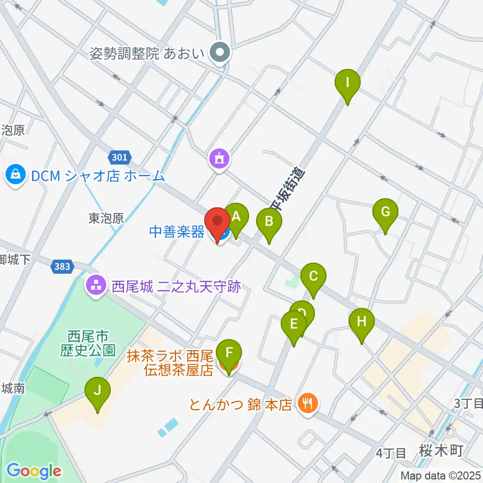 中善ミュージック＆アートスクール周辺のカフェ一覧地図
