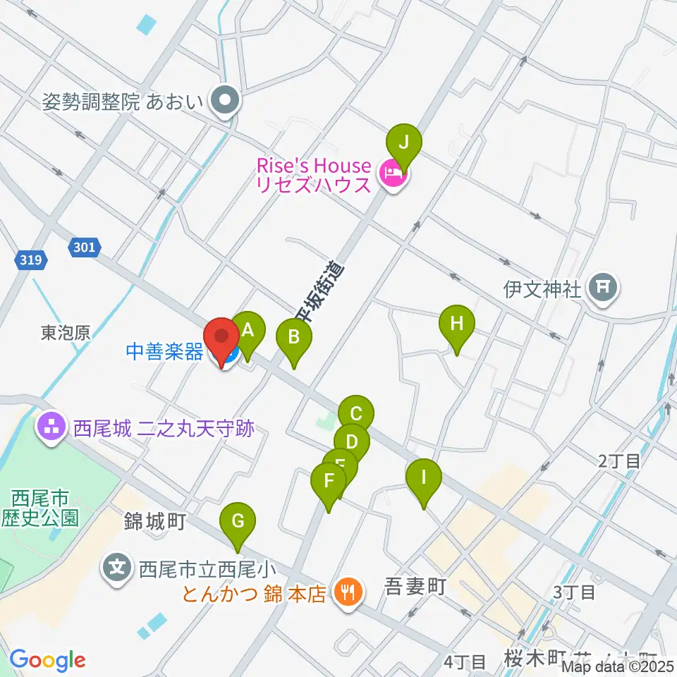 中善ミュージック&アートスクール周辺のカフェ一覧地図
