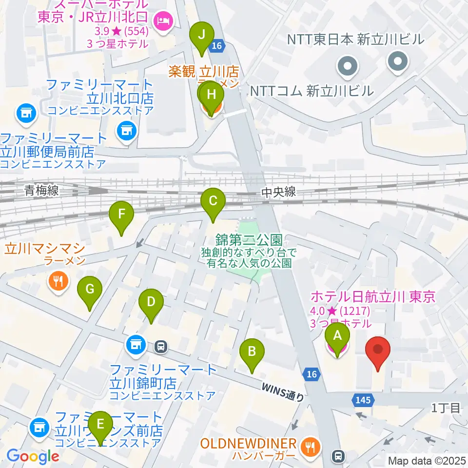 日本和楽器製造周辺のカフェ一覧地図