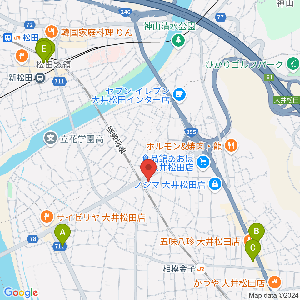 邦星堂和楽器店周辺のカフェ一覧地図