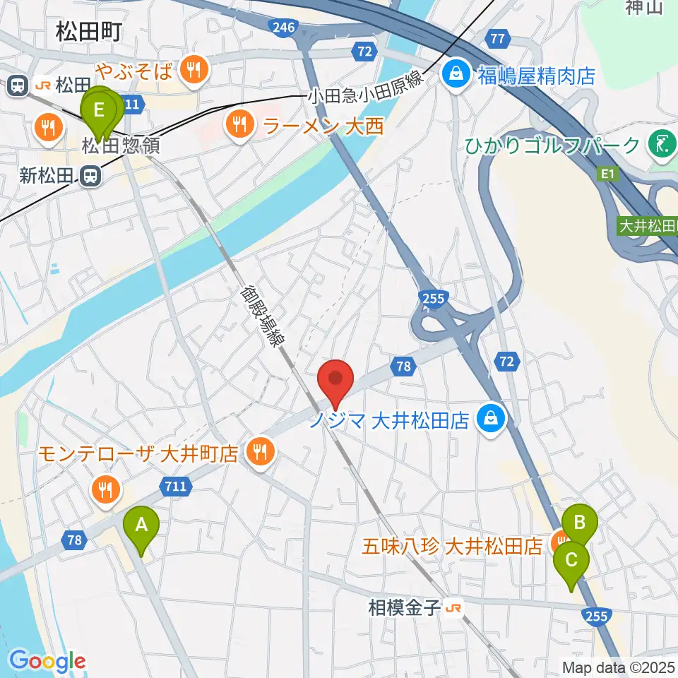 邦星堂和楽器店周辺のカフェ一覧地図