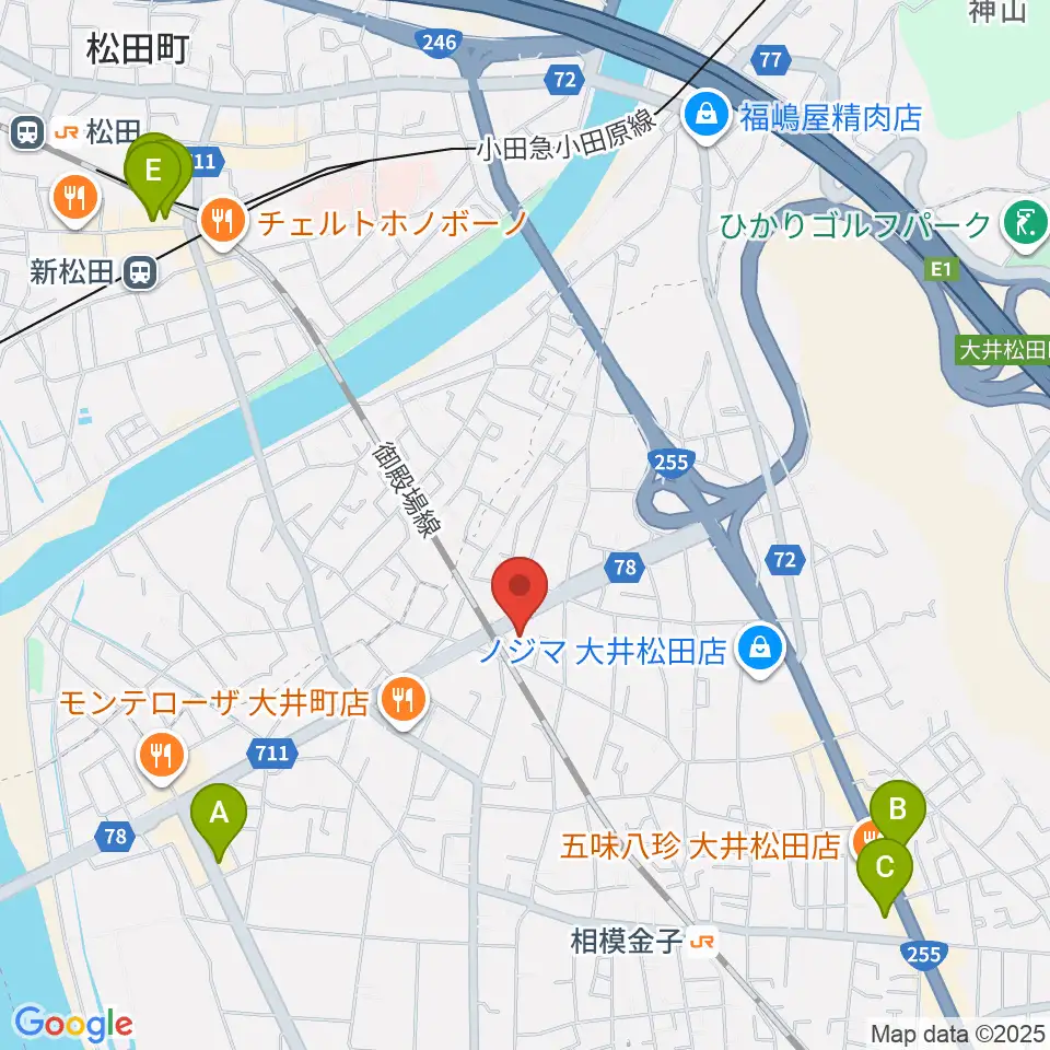 邦星堂和楽器店周辺のカフェ一覧地図
