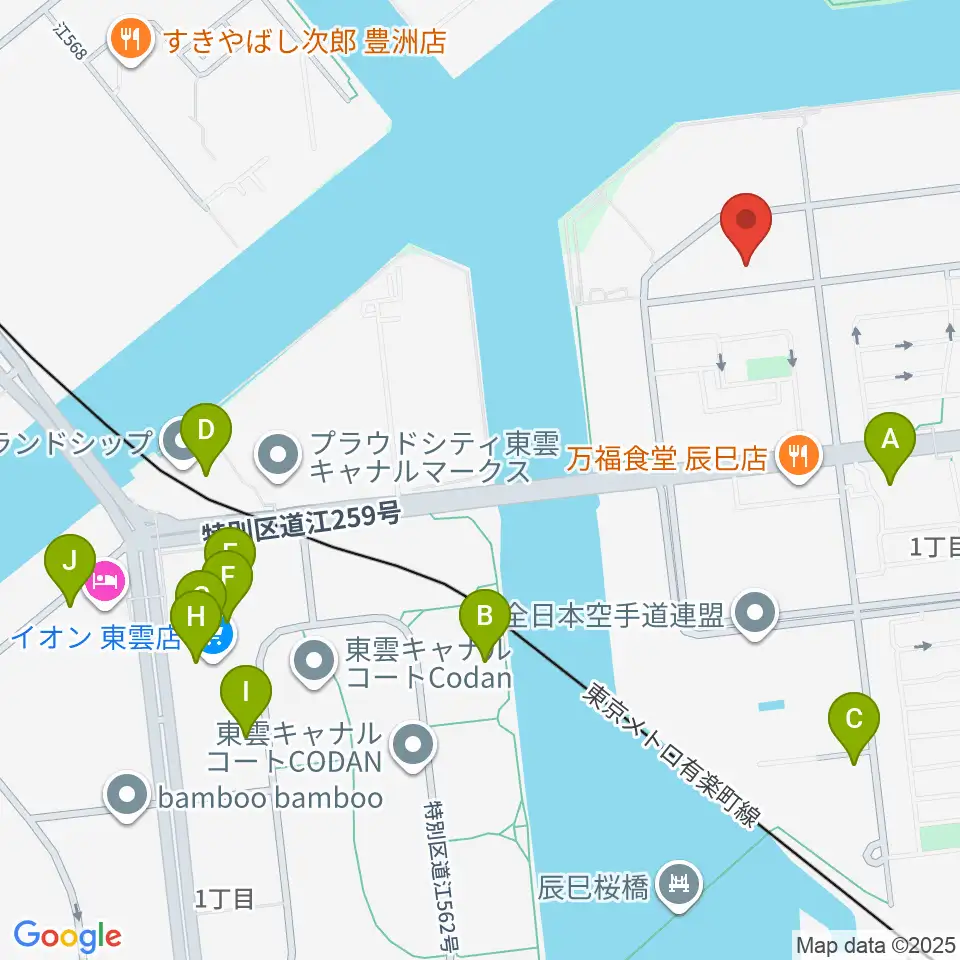 辰巳の森リトミック・ピアノ教室周辺のカフェ一覧地図
