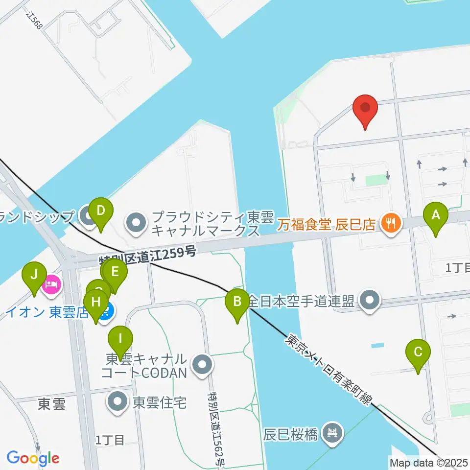 辰巳の森リトミック・ピアノ教室周辺のカフェ一覧地図