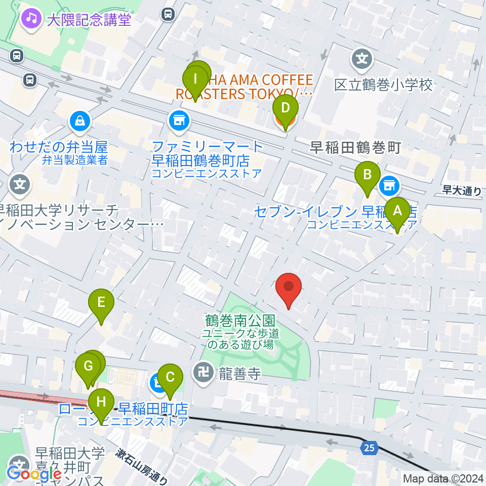 TOKYO麻布ミュージックセンター 新宿教室周辺のカフェ一覧地図