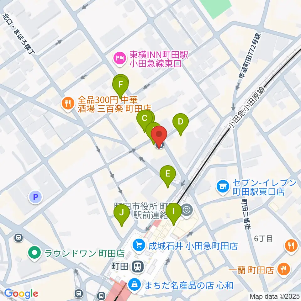 シアーミュージック町田校周辺のカフェ一覧地図