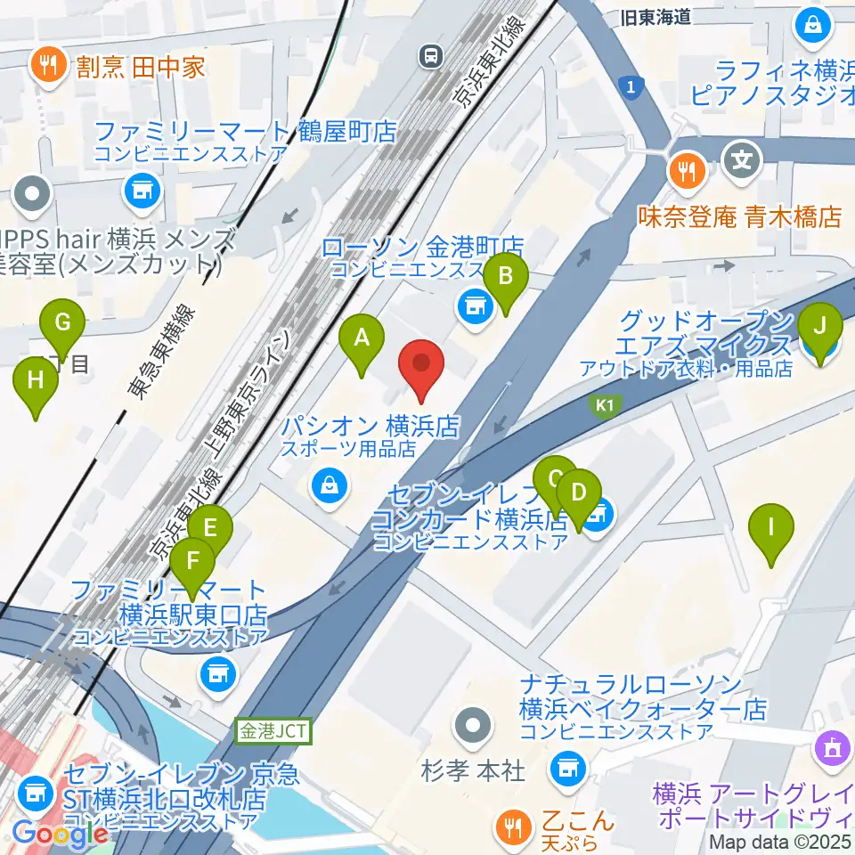 シアーミュージック 横浜校周辺のカフェ一覧地図
