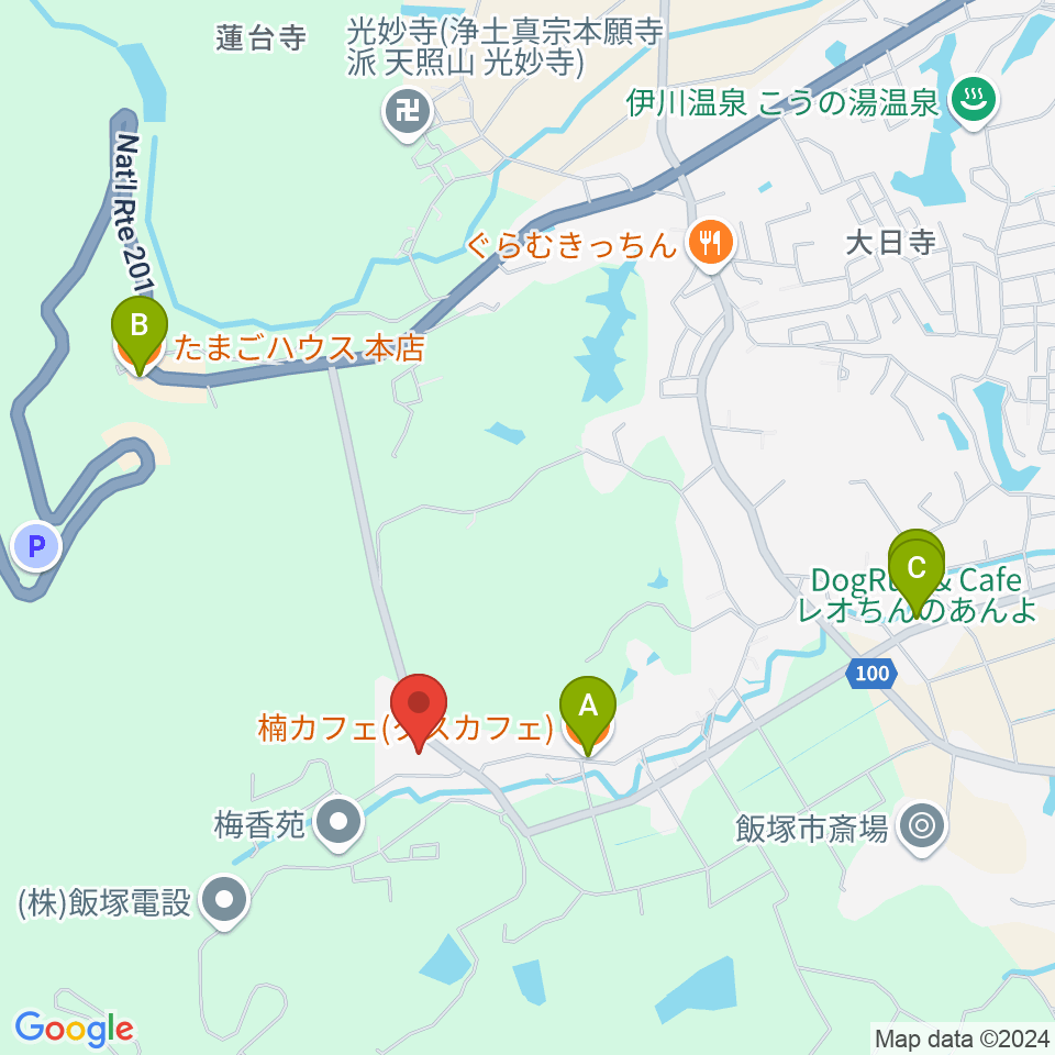 和太鼓ニシガク 和太鼓教室周辺のカフェ一覧地図