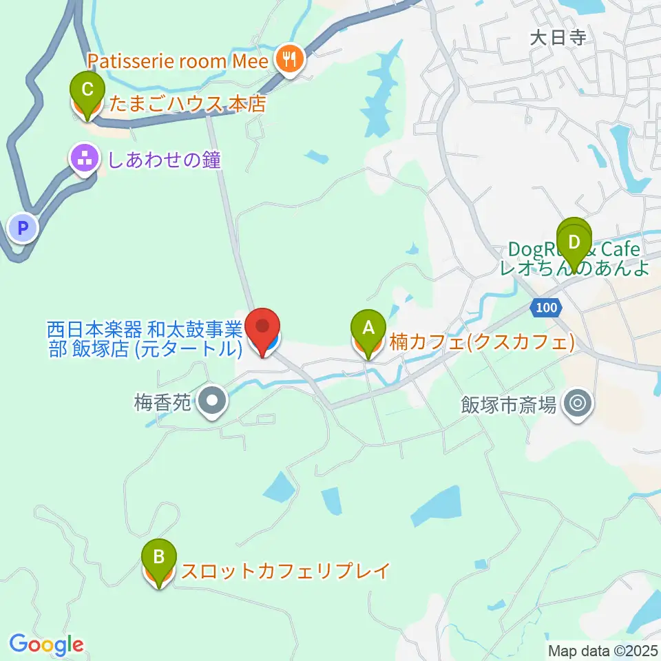 和太鼓ニシガク周辺のカフェ一覧地図