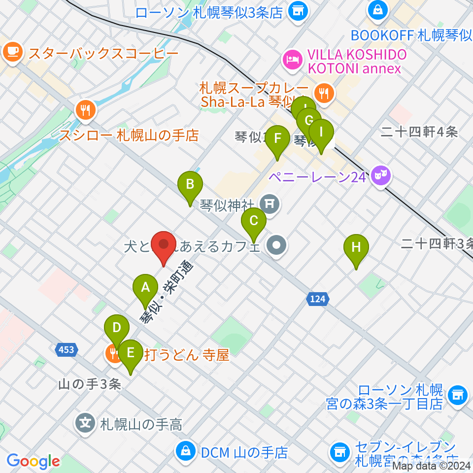 鈴木聡ヴァイオリン工房周辺のカフェ一覧地図