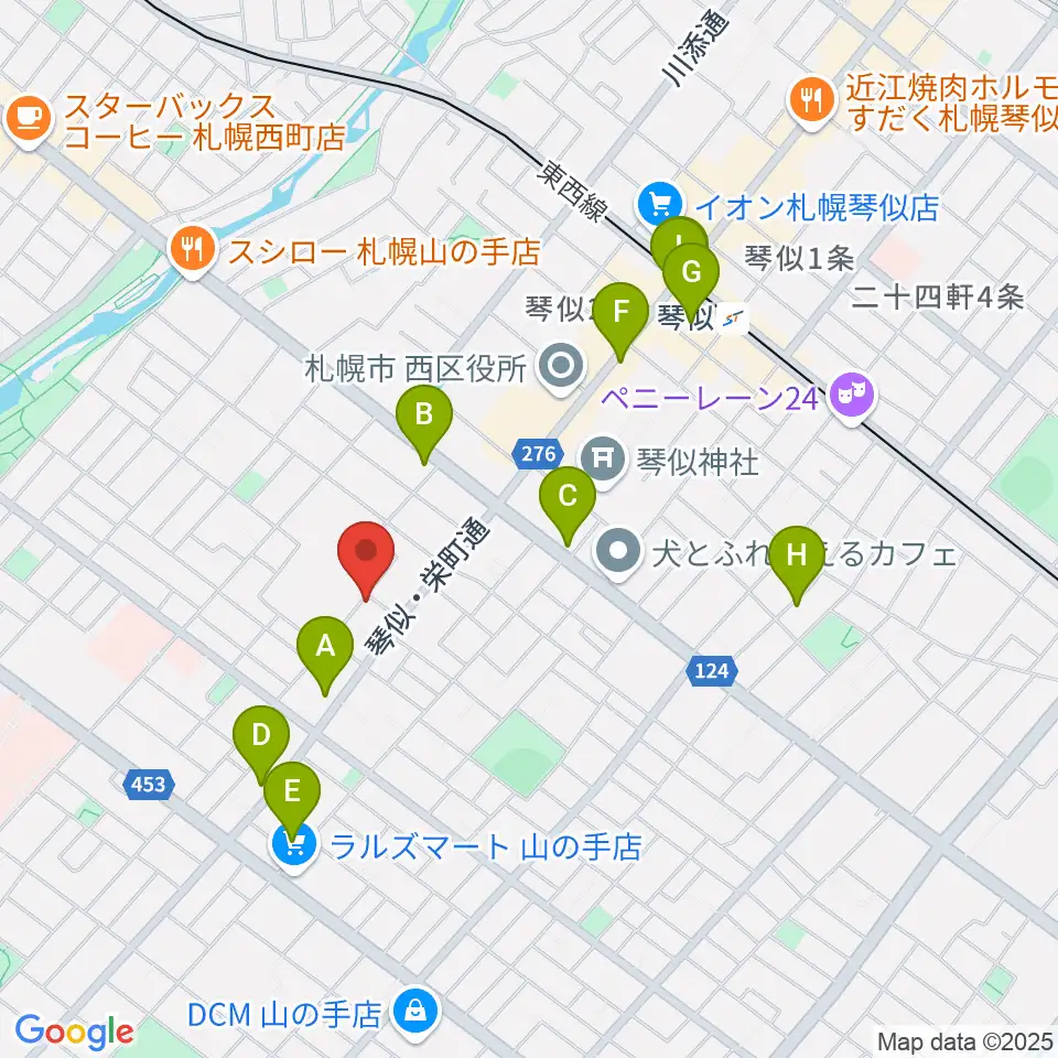 鈴木聡ヴァイオリン工房周辺のカフェ一覧地図