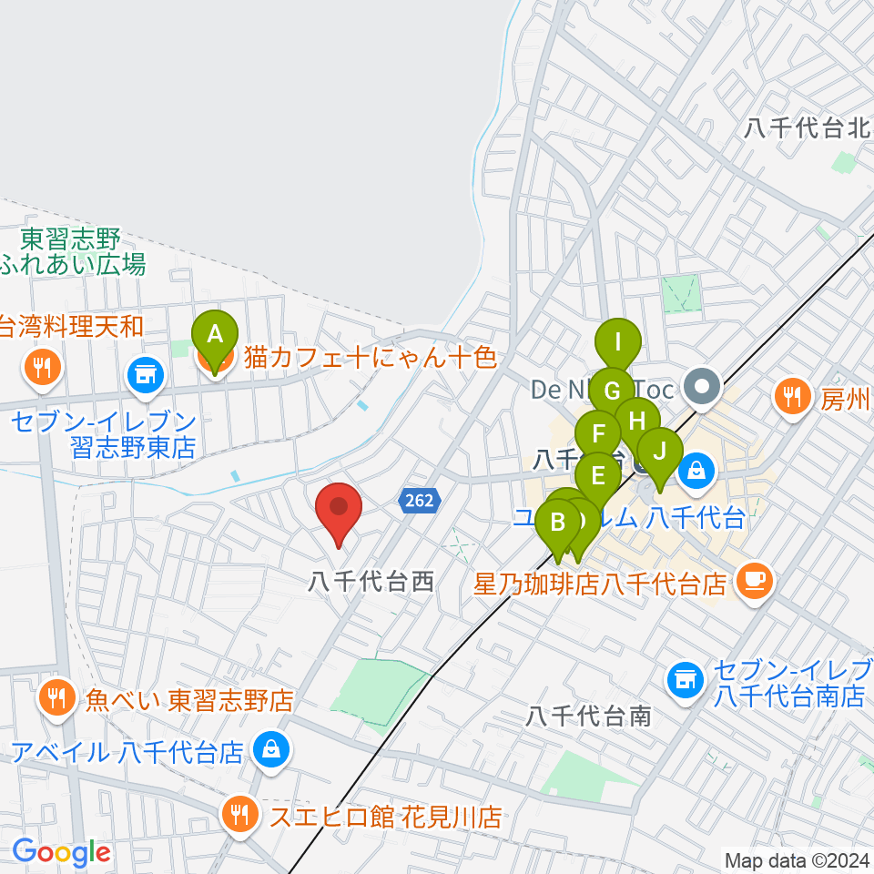 スズキ・メソード 印田クラス周辺のカフェ一覧地図