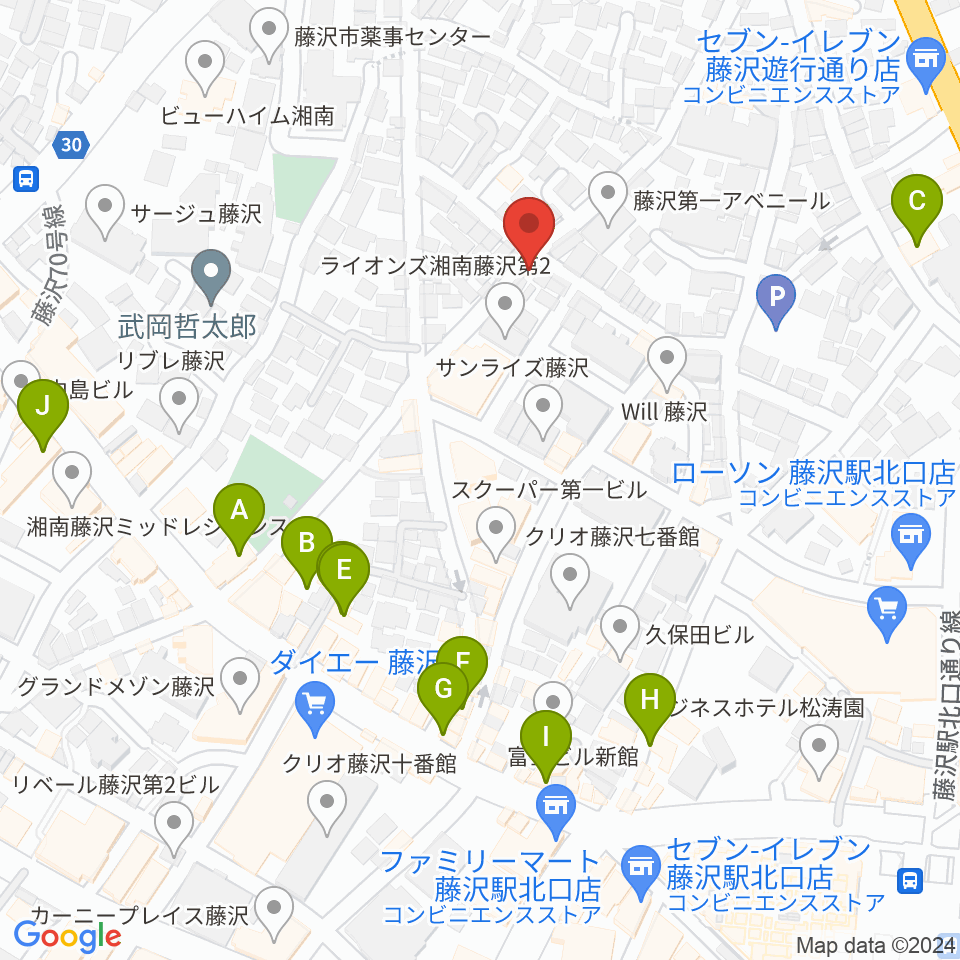 どるちぇ音楽教室レンタルスタジオ周辺のカフェ一覧地図