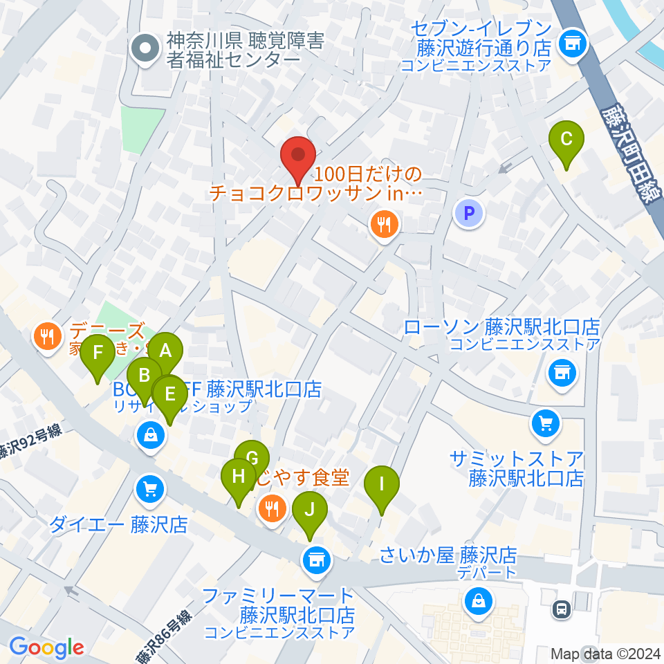 どるちぇ音楽教室レンタルスタジオ周辺のカフェ一覧地図