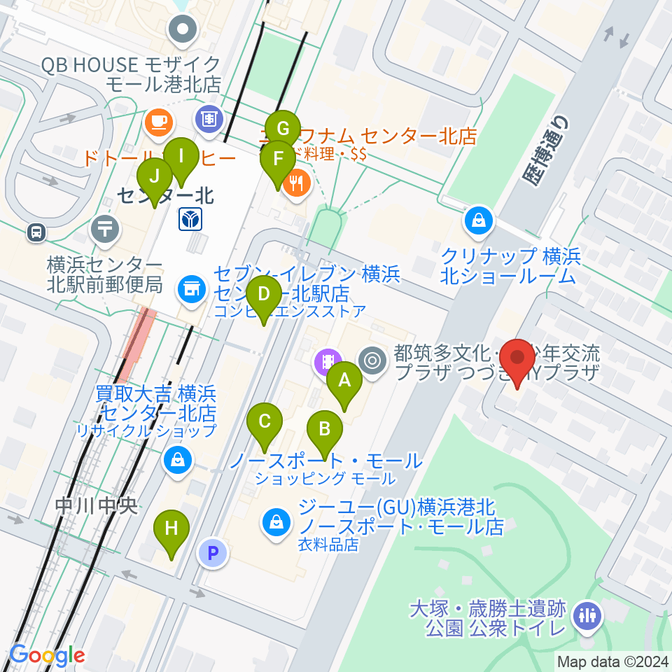 アサフ音楽院周辺のカフェ一覧地図