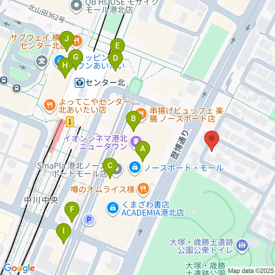 アサフ音楽院周辺のカフェ一覧地図